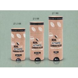 Real Leaf Activated Carbon Filters - Box with 50pcs. - Ø6.0 mm