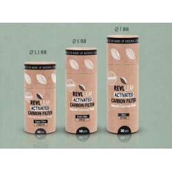 Real Leaf Activated Carbon Filters - Box with 50pcs. - Ø7.0 mm