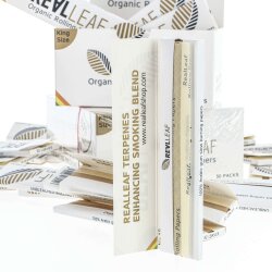 Real Leaf Rolling Papers King Size - Unbleached - Box (50 units)