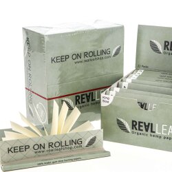 Real Leaf Rolling Papers King Size - Hemp + Tips - Box (22 units)