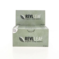 Real Leaf Rolling Papers King Size - Hemp + Tips - Box (22 units)