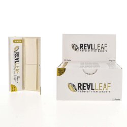 Real Leaf Rolling Papers King Size -White + Tips - Box (22 units)