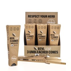Real Leaf Prerolled / Cones 109/26 mm - Unbleached -...
