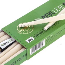 Real Leaf Prerolled / Cones 109/26 mm - Hemp - 50 Prerolled / Cones - Drawer Box