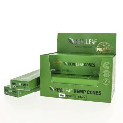 Real Leaf Prerolled / Cones 109/26 mm - Hemp - 50 Prerolled / Cones - Drawer Box