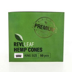Real Leaf Prerolled / Cones 109/26 mm - Hemp - 50 Prerolled / Cones - Drawer Box