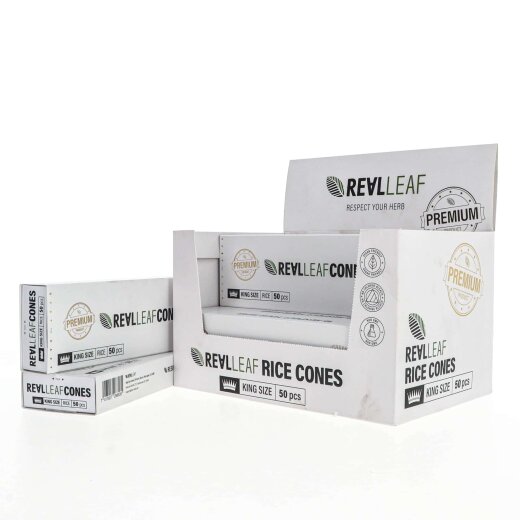 Real Leaf Prerolled / Cones 109/26 mm - White - 50-pack - Drawer Box