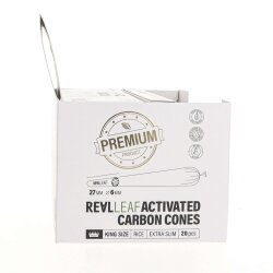 Real Leaf Prerolled / Cones KS White + Activated Carbon Filter - 20 Prerolled / Cones - Drawer Box