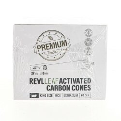 Real Leaf Prerolled / Cones KS White + Activated Carbon Filter - 20 Prerolled / Cones - Drawer Box