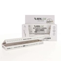 Real Leaf Prerolled / Cones KS White + Activated Carbon Filter - 20 Prerolled / Cones - Drawer Box