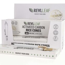 Real Leaf Prerolled / Cones KS White + Activated Carbon Filter - 20 Prerolled / Cones - Drawer Box