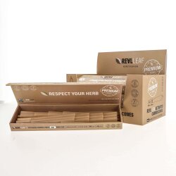 Real Leaf Prerolled / Cones KS Unbleached + Activated Carbon Filter - 20 Prerolled / Cones - Drawer Box