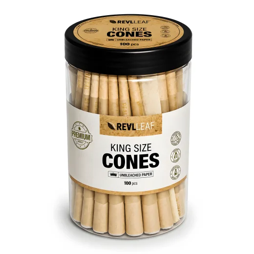 Real Leaf Prerolled / Cones 109/26 mm - Unbleached - 100-pack - Cylinder