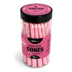 Real Leaf Prerolled / Cones 109/26 mm - Pink - 50-pack - Cylinder