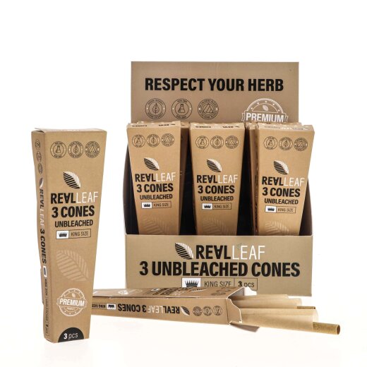 Copy of Real Leaf Prerolled / Cones 109/26 mm - Pink - 3-Pack - Box (15 units)